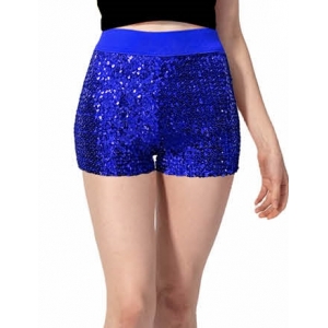 70s Costume Dark Blue Sequin Shorts - Womens 70s Disco Costumes 